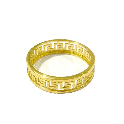 versace 18 karat gold ring|Versace ring real gold.